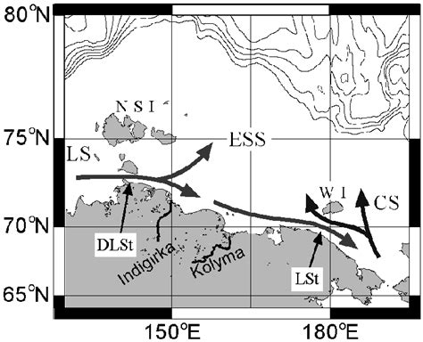 Map of the East Siberian Sea with illustration of the Siberian Costal... | Download Scientific ...