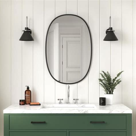 Better Bevel 24-in Black Oval Bathroom Mirror in the Bathroom Mirrors ...