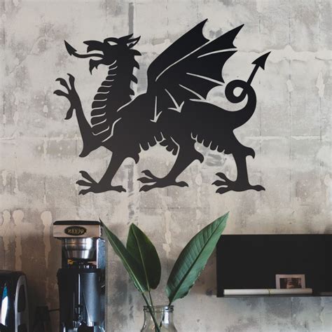 Black Welsh Dragon Wall Art