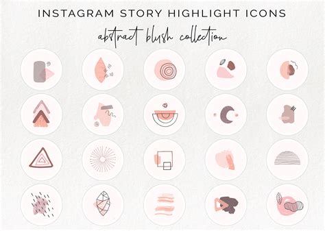 20 Instagram story highlight icons - abstract blush collection By ...