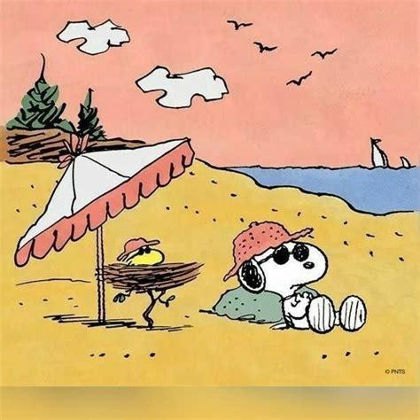 Snoopy and Woodstock at the beach. | Snoopy and woodstock, Snoopy, Snoopy love