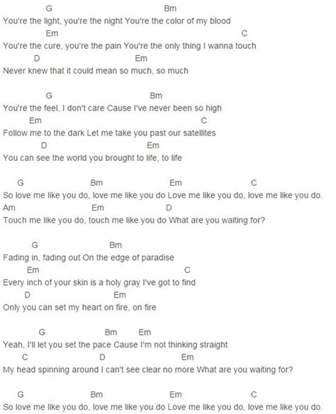 Capo 1 Love Me Like You Do Chords Ellie Goulding | Ellie Goulding | Pinterest | Love me, Like ...