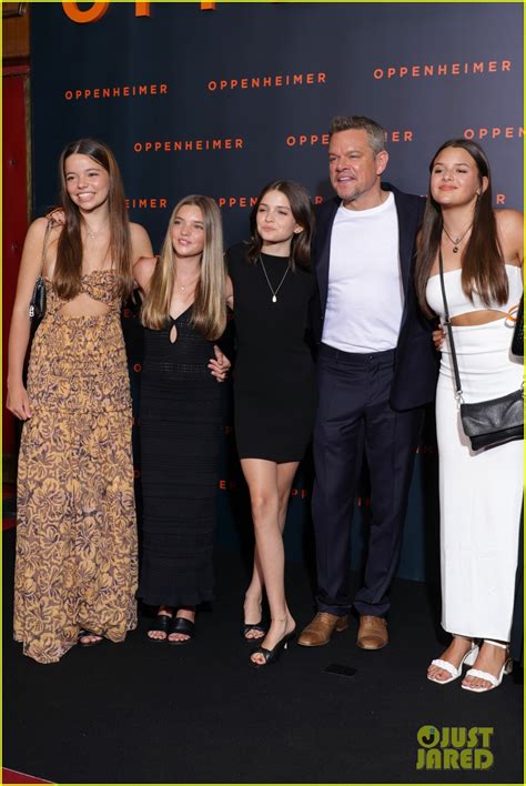 Matt Damon Attends 'Oppenheimer' Paris Premiere With Two of His Daughters, Plus Their Friends ...