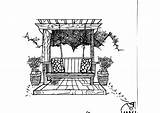 Porch Swing Plans Coloring Page · Creative Fabrica sketch template