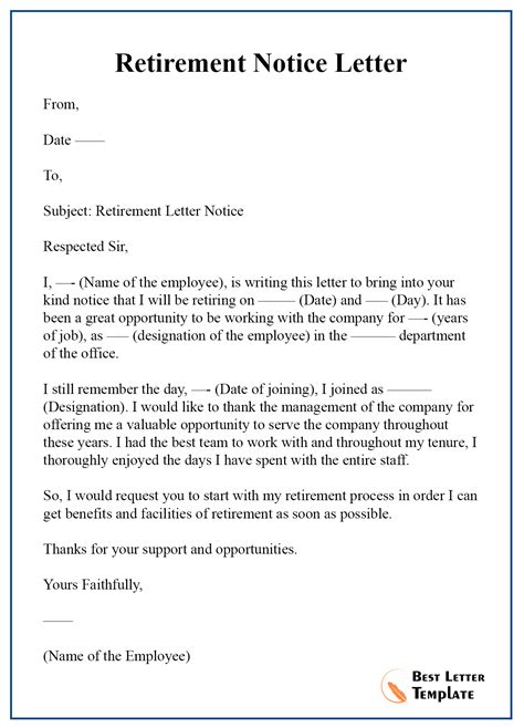 Retirement-Notice-Letter | Best Letter Template | Retirement letter to employer, Lettering, How ...