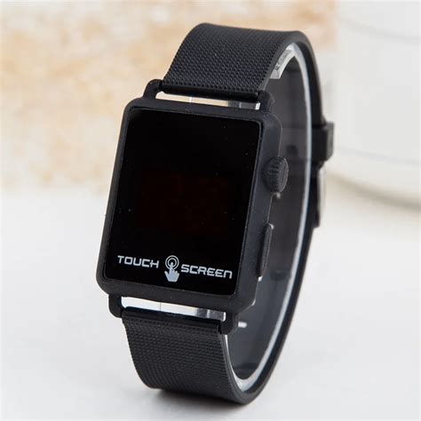 2018 New Fashion Square Digital Watch Men Electronic LED Touch Jelly ...