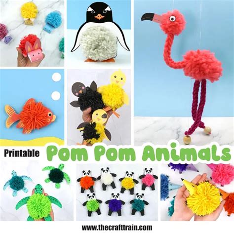 Pom pom animal crafts - The Craft Train