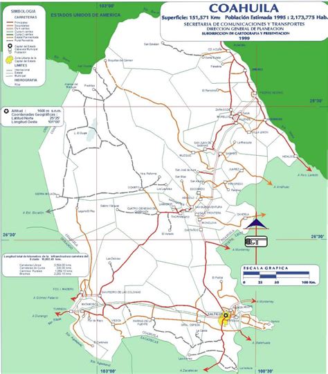 Map of Coahuila - MexConnect