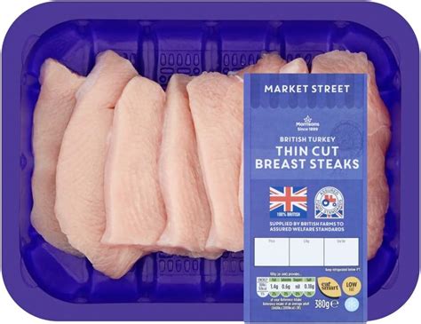 Morrisons Market Street British Turkey Thin Cut Breast Steaks, 380g : Amazon.co.uk: Grocery