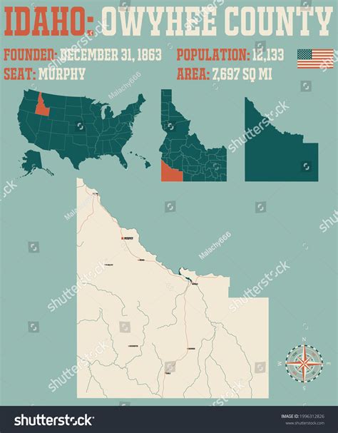 Large Detailed Map Owyhee County Idaho Stock Vector (Royalty Free ...