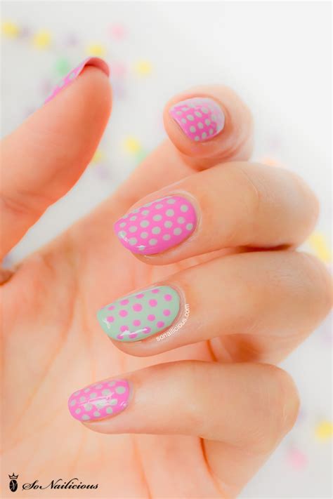 Polka dot nails - Day 10 - 28 days of SoNailicious Nails