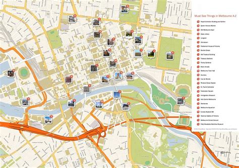 Melbourne Attractions Map | FREE PDF Tourist City Tours Map Melbourne 2025