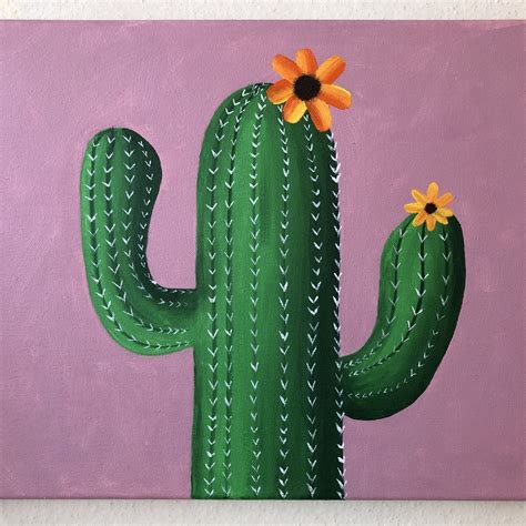 Cactus painting image by Carly Johnson on Painting ideas | Cactus flower painting