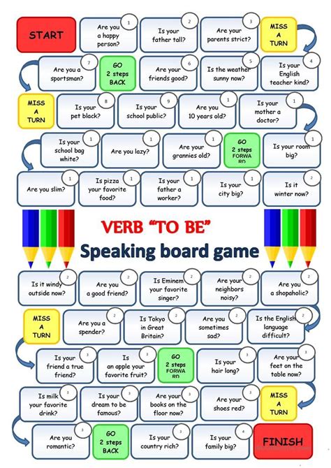 Verb TO BE - Speaking boardgame