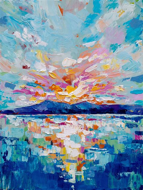 Sky lights impressionist landscape painting by eve izzett – Artofit