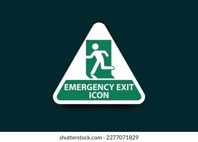 Emergency Exit Icon Green Color Design Stock Vector (Royalty Free ...