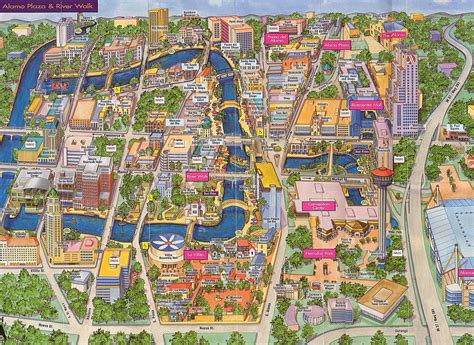 Map of Alamo Plaza & River Walk | San Antonio, TX | www.mappery.com ...