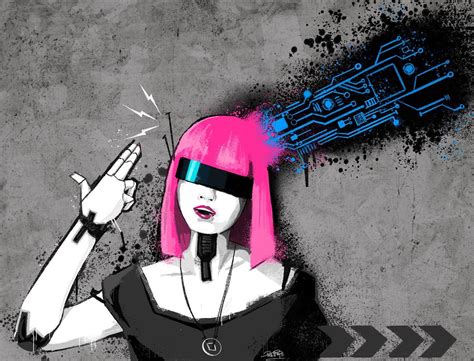 I make digital cyberpunk graffiti. : Cyberpunk