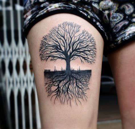 16 Popular Tree Tattoos Ideas | Roots tattoo, Tree thigh tattoo, Tree roots tattoo