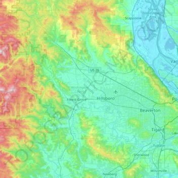 Washington County topographic map, elevation, terrain