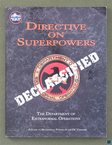 Directive on Superpowers (DC Universe DCU RPG)