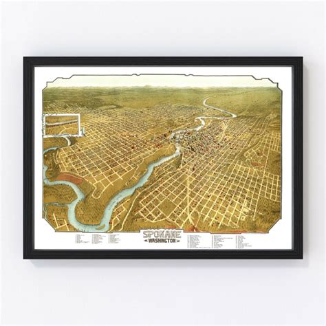 Vintage Map of Spokane, Washington 1905 by Ted's Vintage Art