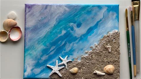 Epoxy Resin Art, Resin Seascape Painting, Real SAND & SHELLS, Step by Step Tutorial, Resin Ocea ...