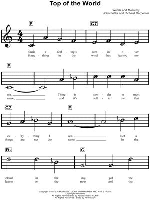 "Top of the World" Sheet Music - 27 Arrangements Available Instantly ...