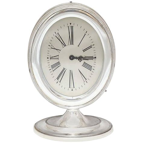 Art Deco Sterling Silver Mantel/Table Clock