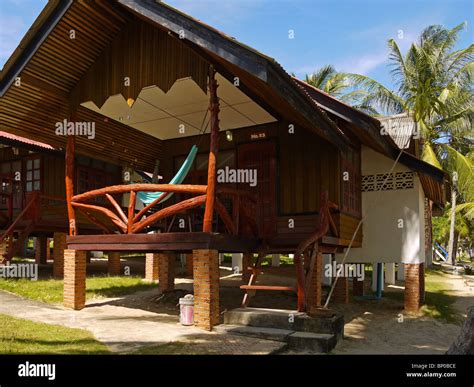 Bungalow in one of resorts on Maenam beach, Koh Samui island, Thailand ...