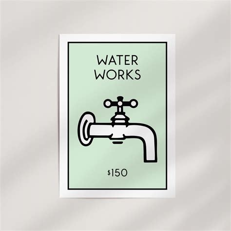 Monopoly Water Works Utility Space Premium Wall Art Poster - Etsy