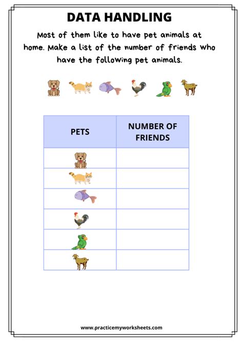 Data Handling For Class1 | Free Worksheets