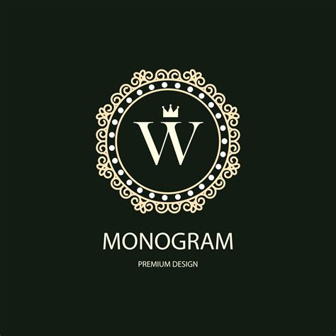 this image is an emblem monogram logo design with alphabet W in round shape in line graphic ...