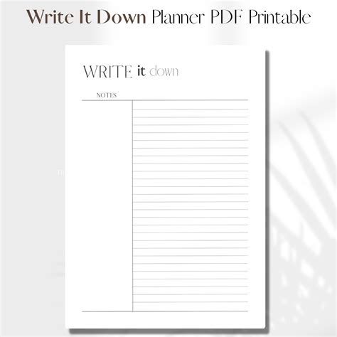 Write It Down | PDF Printable Planner Insert | A5 - BlancPlanner