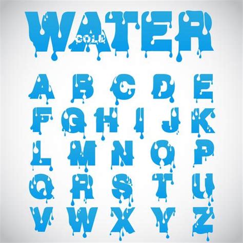 Water font made from flow font, vector 320367 Vector Art at Vecteezy