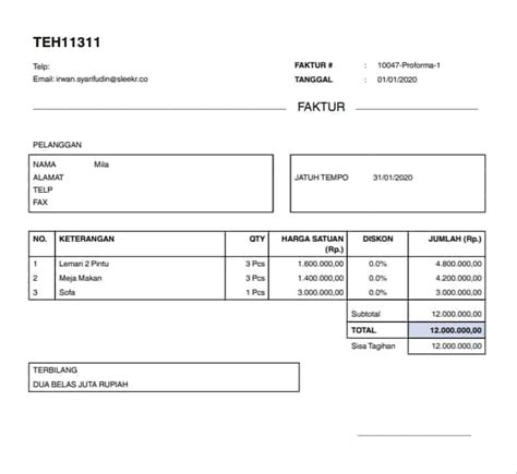 Contoh Faktur Penjualan dan Komponen Penting di Dalamnya - Mekari Jurnal