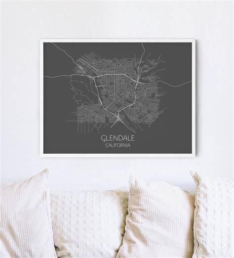 Glendale Map Print Poster, Los Angeles Map, LA Map, California Map ...