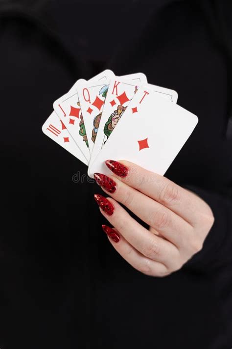 Female Hands Hold a Deck of Cards and Show Tricks. Stock Image - Image of female, chip: 262993011