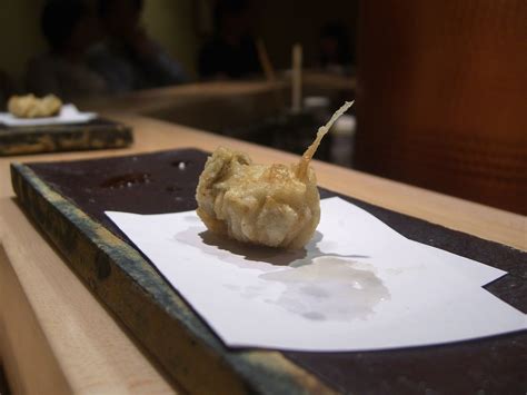 Oyster - Tempura Hajime | The "bellly" of the oyster almost … | Flickr