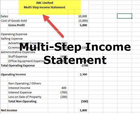 Multi Step Income Statement (Format, Examples) | How to Prepare?