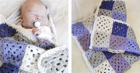 Baby Squares Crocheted Blanket [FREE Crochet Pattern] - TCF