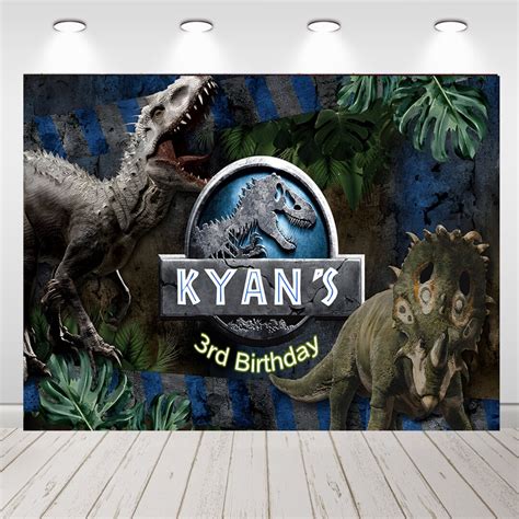 Jurassic Park Theme Backdrop Dinosaur Personalized Photography ...