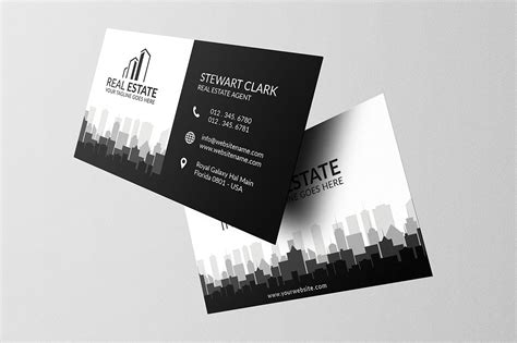 Real Estate Business Card Template | Business Card Templates ~ Creative Market