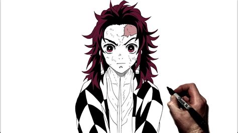 How to Draw Tanjiro (Long Hair) | Step By Step | Demon Slayer - YouTube