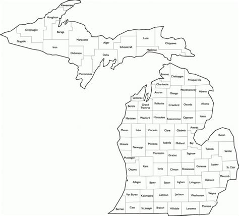 Michigan County Map With Names - Michigan County Maps Printable ...