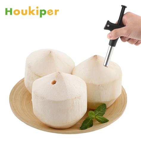 Houkiper Coconut Opener Tool Stainless Steel Coco Drill Coconut Knife Reamer Fruit Tool Kitchen ...