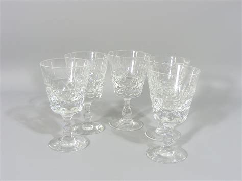 Set of 5 Vintage Crystal Wine Glasses Lead Crystal Wine - Etsy UK