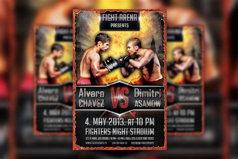 Burnt Galactic MMA Boxing Fight Flyer Template (FREE) - Resource Boy