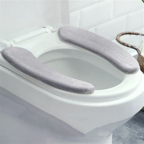 2 Pcs Toilet Seat Cover Toilet Seat Warmer Memory Toilet Seat Cushion Washable Pad Warmer Pad ...