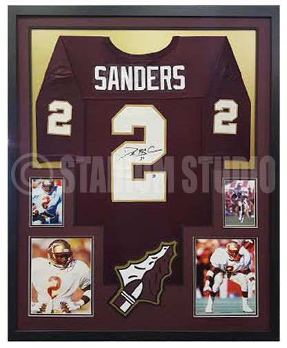 Deion Sanders Autographed Framed Florida State Seminoles Jersey - The Stadium Studio